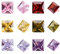 Cheriswelry 50 quadratische Zirkonia-Steine, lose Zirkonia-Steine, 3 x 3 mm, spitze Rückseite, Cabochons, gemischte Farben, für Schmuckherstellung, Verzierung