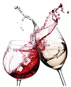 Wein Tapete für Küche und Esszimmer | Vlies Fototapete mit Weinglas in Weiß Rot | Gastronomie und Küchentapete in 3D Optik