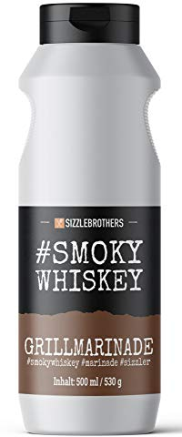 Grillmarinade der SizzleBrothers | 500ml | Flüssige Marinade für saftigeres & zarteres Fleisch im Vergleich zum BBQ Rub | Für Grillfleisch wie Steaks, Hähnchen, Pulled Pork & co. (#SmokyWhiskey)