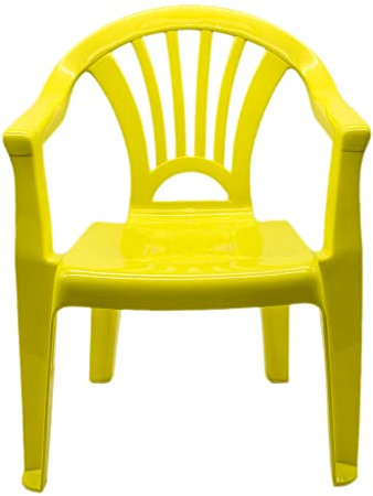 CABLEPELADO Silla Infantil plastico - reposabrazos - apilable - Interior - Exterior - Fácil Limpieza - terraza - Jardin - Juegos Color Amarillo