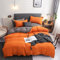 Gezu Sets de Housse de Couette 220x240 Orange Gris Unie Réversible Parure de Lit 2 Personnes Microfibre Enfant Adulte avec 2 Taie d'oreiller 65x65cm avec Fermeture Éclair