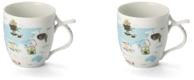 Cha Cult 2 X NEU teemando® Becher Tea around the World Porzellan mit Raised-Effekt 0,35 l = 2 Becher