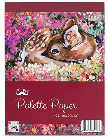 Mr. Pen - Bloc de peinture en papier pour palette, 22,9 x 30,5 cm, 40 feuilles, papier de peinture acrylique, papier à dessin, papier de peinture, papier de palette de peinture jetable, palette de