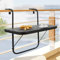 Balkongeländertisch aus Aluminium, 4 Ebenen, höhenverstellbar, faltbar, für Garten, Esstisch, Terrasse, Geländer, Seitendeck, Couchtisch, Polywood-Tischplatte, 60 x 40 x 64 cm, Schwarz