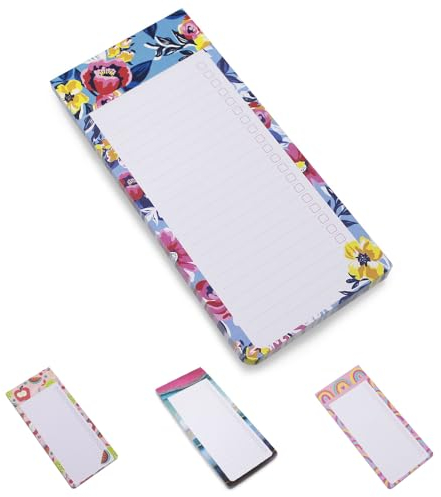 Fashion Stationery To Do List Notebook Shopping Notepads Planner Magnetic Notepad Tear Off List Pad for Fridge (Summer Flowers List Pad)