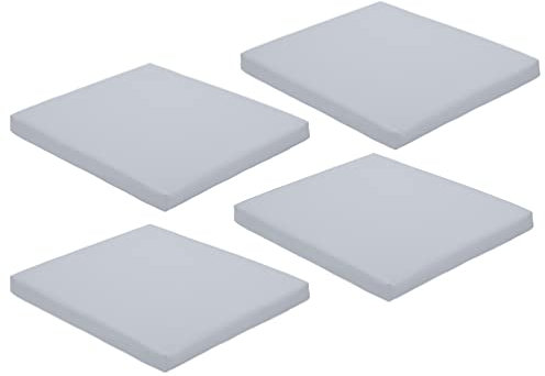 Gardenista Stuhlkissen 44 x 50 x 5 cm - Polsterauflage Auflage für Stühle/Rattanstühle Stuhlauflage mit Schleifenbändern -Wasserresistent Indoor Outdoor Sitzkissen für Gartenstuhl (Grau, 4)