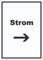 HB-Druck Strom Schild mit Text und Richtungspfeil rechts Anschluss hochkant A6 (105x148mm)