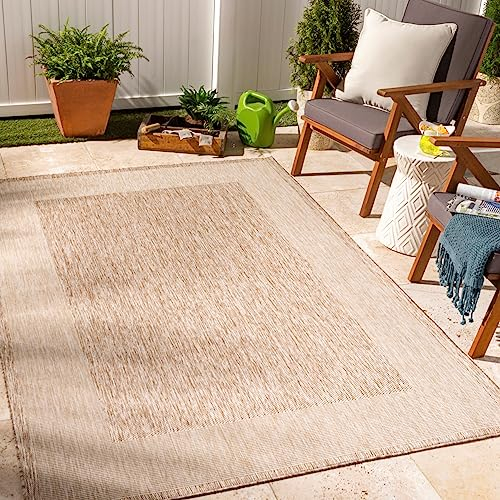 Livabliss Crete Outdoor wetterfest - In und Outdoor für Balkon 160x213 cm, Terrasse, Garten, Küche - e Boho Style für draußen - Beige