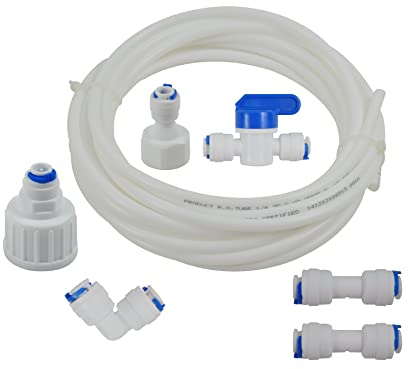 Water Filter Installation and Connection Kit for Fridge/Ice Makers/Water Dispenser (Includes 6 Meters 1/4inch /6.35mm Diameter Tube)