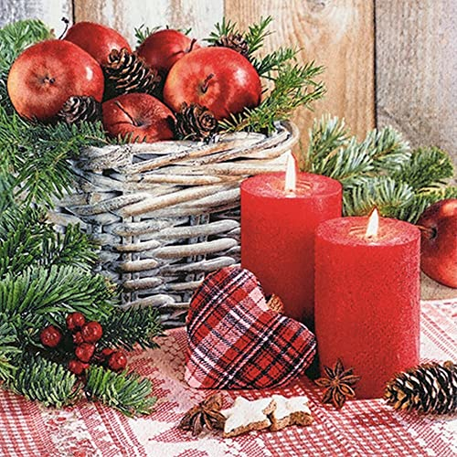 20 Servietten Romantische Weihnachtszeit | Kerzen | Winter | Weihnachten | Tischdeko | Decoupage | Serviettentechnik 33x33cm