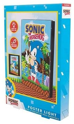 Sonic The Hedgehog Posterleuchte, USB-betrieben mit mitgeliefertem Kabel, A4-Größe. Jeder beliebteste Igel in der ikonischen Green Hill Zone. Offizielles Lizenzprodukt von Sonic The Hedgehog Retro