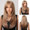 OUFEI Lange Gerade Gemischt Erdbeere Blonde Geschichtete Natürliche Perücken für Frauen Natürliche Synthetische Haare Hitzebeständig Perücken für Tägliche Party Cosplay Tragen