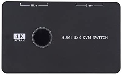 cablecc KVM USB 2.0 Buchse HDMI 4K Switch Selector Dual PCs Sharing Monitor HDTV USB Port Tastatur Maus Scanner Drucker