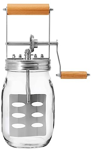 Aeaker Butterkanne aus Glas; köstliche hausgemachte Butter in nur zehn Minuten; große Butterkanne mit 10 ml Fassungsvermögen, 1 Stück