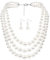 Aabellay Damen Perlenkette Imitation Perlen Halskette Runde Perlen Kette Vintage Choker Halskette Schmuck 20er Jahre Flapper Art Deco Gatsby Kostüm Hochzeit Braut mit Ohrringe-6410