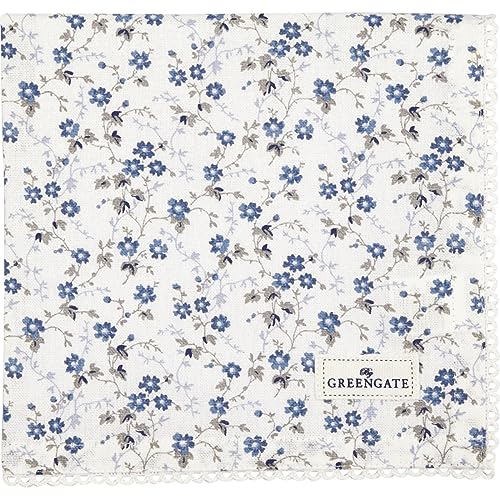 GreenGate Monica Stoffserviette mit Spitze blau 40x40cm