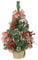 Artifical Small Christmas Tree Mixed Pine Pre Decorated Cones Red Berries - Bows 60cm