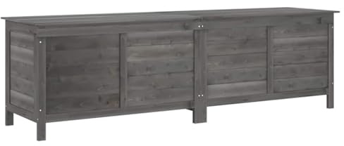 vidaXL Gartentruhe Anthrazit 198,5x50x56,5 cm Massivholz Tanne