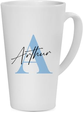 Getagift Personalised Mug Initial with Name, Alphabet Mug, Coffee Mug, Latte Mug. (17 oz)