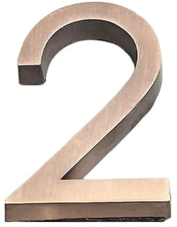 3D Mailbox Numbers 0-9 Self-Adhesive 3 Inch Address Number Stickers Door House Numbers Street Mailbox Sign for Apartment Home Office,Bronze Color (number 2)