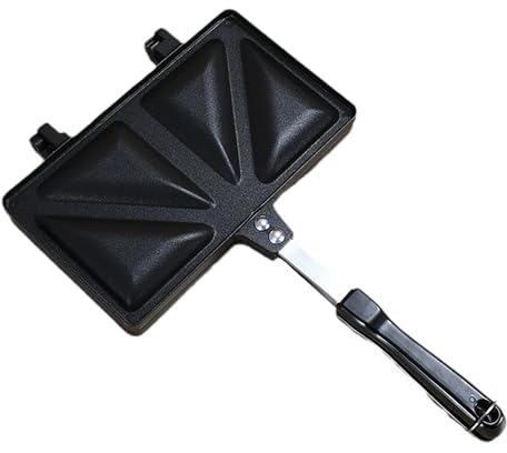 GJLRS Hot Sandwich Maker, Non-Stick and Easy to Clean, Double Sided Frying Pan with Handle, Suitable for Breakfast, Hot Dog Toaster, Campfire Sandwich Maker