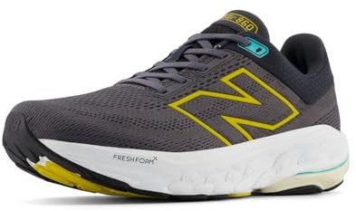 New Balance Men's Fresh Foam X 860 V14 Running Shoe, Magnet/Ginger Lemon/Cyber Jade, 10 UK X-Wide