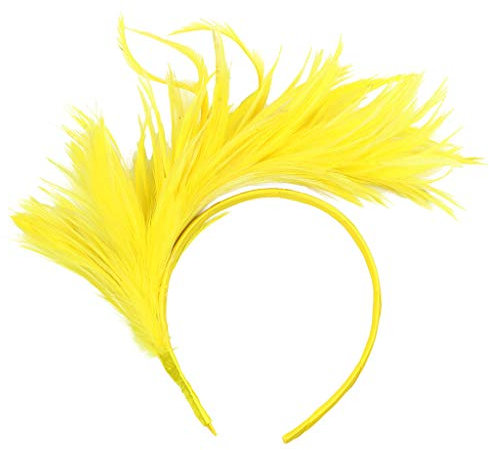 Haarschmuck Kopfschmuck Feder Mode Haarbänder Haarspangen haarreif Kopfbedeckungen Blumenkranz Braut Kopfschmuck Schleier Kranz Schleier Hochzeit Haarschmuck für Karneval, Party, Tanz (Gelb)