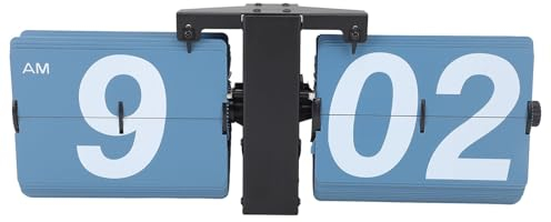 Fabater Flip Clock, Edelstahl und PVC, Automatisches Umblättern, Digitale Tischuhr für das Büro (Schwarz und blau)