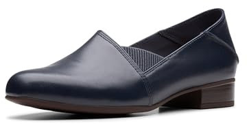 Clarks Damen Juliet Trim Loafer, Marineblaues Leder, 39.5 EU