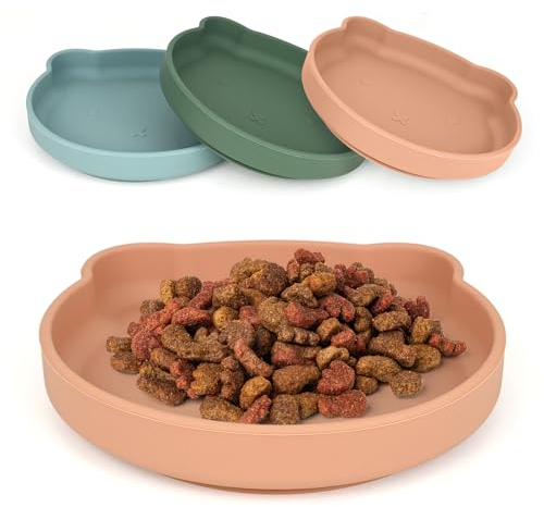 3 Stück Katzennäpfe, Futternapf für Katzen, Silikon Futterschale, Fressnapf Katze, Silikonnapf Breit Trinkschale, Trinkschale, Tiernäpfe für Futter Wasser, Katzenschüssel für Trockenfutter Nassfutter