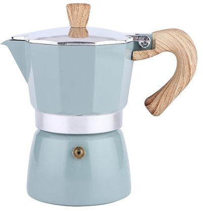 Nchdewui Stovetop Coffee Maker, Moka Pot, Italian Espresso Maker, Easy To Use & Clean, Portable Coffee Makers for Coffee Latte Mocha Cappuccino Macchiato (blue)