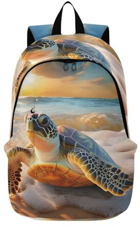 Mnsruu Reiserucksack Schildkröte, leichter Rucksack, Laptop-Rucksack, Schultasche, Büchertasche für Erwachsene, Teenager, Studenten, türkis, One size