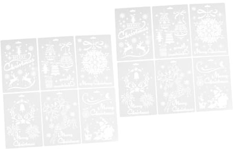 VILLCASE Blatt Weihnachts Malvorlage Weihnachtsschmuck Schablonen Krippen Schablone Weihnachtsdekoration DIY Malschablonen Weihnachts Malwerkzeug Bastelprojekt Schablonen Weiß