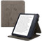 kwmobile Étui à Rabat Compatible avec Kobo Libra Colour - Coque Liseuse en Simili Cuir avec Support et Élastique - Papillons et Fleurs Gris