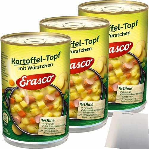 usy Bundle für Erasco Kartoffeltopf mit Würstchen 3er Pack (3x400g Dose) + usy Block