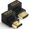 AXFEE 2 Piezas Adaptador HDMI Macho a HDMI Hembra, HDMI Adaptador en Soporte 8K/4K UHD, Macho a Hembra 90 Grados, Alargador hdmi 270 Grados, para Laptops, Tablets, Camcorders, Monitors and TV