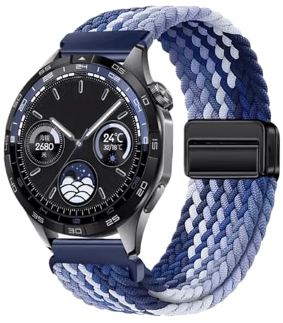 KGFCE Nylonband 22mm 20mm für Huawei Uhr GT4/Pro 46mm/GT3/GT2 2e Atmungsaktives Armband für Samsung Uhr 6/5/4/3/Gear S3 Uhrenarmbänder(Blueberry,For other 20mm)