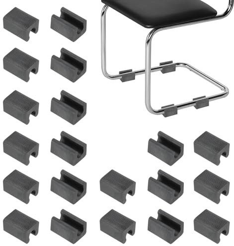 PATIKIL 20pcs Embouts De Pied De Chaise en U, Protège-Sols en Forme De U 9mm pour Pieds De Chaise Rectangulaires, Embouts De Pied Glissants pour Parquets, Noir