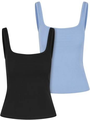 Urban Classics Ladies Wide Neck Rib Top 2-Pack