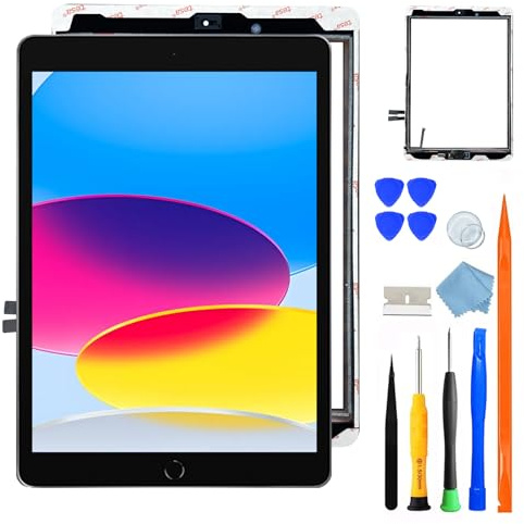 oiKaFex Premium Quality-[No LCD] for iPad 7/8 Generation Screen Replacement Digitizer Touch Glass Repair Kit with Tools+Home Button & HD Installation Video for 2019 2020（10.2”）