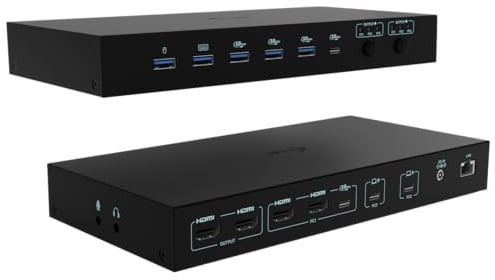 i-tec USB-C KVM Dock PRO für DREI Hosts, Dual Video, mit 2X Stromversorgung max 92W