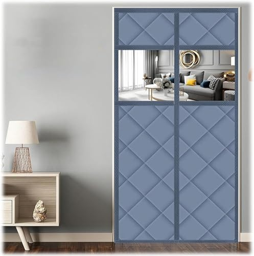 Rideau Isolant Thermique avec Magnétique, Imperméable, Isolant Thermique Isolation Porte, Rideau de Porte Anti Froid for d'hiver, au Froid et au Bruit, Adapté aux Animaux(Gray,110x220cm)