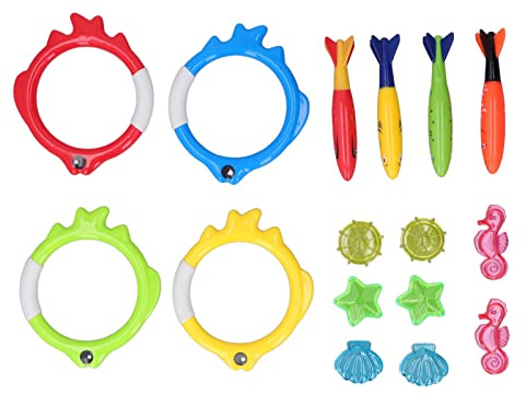Torpedos Schwimmset, sinkend, Seepferdchen, Fischringe, Unterwasser-Schwimmbecken, Spielzeug, Tauch-Schwimmset für Kinder