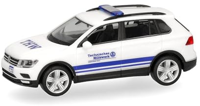 Herpa Modellauto VW Tiguan THW Gera Thüringen, Miniatur im Maßstab 1:87, Sammlerstück, Made in Germany, Modell aus Kunststoff