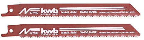 kwb Lames de scie sabre pour le travail du métal, bimétal, haute élasticité, dents fraisées et avoyées, lame trempée à cœur, 2 pièces