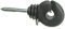 VOSS.farming 100x Ringisolator Classic, Kunststoff, schwarz, für Draht, Litze, Seil, Kordel, Band, bis 12mm Durchmesser, Anfangs-, Strecken- und Eckisolator