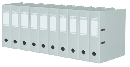 Elba Ordner A4, Strong-Line, 8 cm breit, Kunststoff, grau, 10 Stück