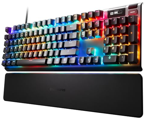 SteelSeries Apex Pro HyperMagnetic Tastiera da gaming - La più veloce al mondo - Azionamento regolabile - Schermo OLED - RGB - USB Passthrough - Layout Nordico (QWERTY)
