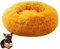 Sticker Superb. Grau Blau Grün Weiß Rundes Plüsch Hundebett Katzenbett in Doughnut-Form, Warmes Weiches Plüsch-Hundekatzenkissen für Kleine, Mittelgroße Haustiere (50cm Durchmesser, Gelb)