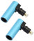 360-Grad-Digitalfaseroptik-Toslink, rechtwinkliger 90-Grad-Adapter für optischen Audioanschluss von Buchse zu Stecker （2er-Pack, blau